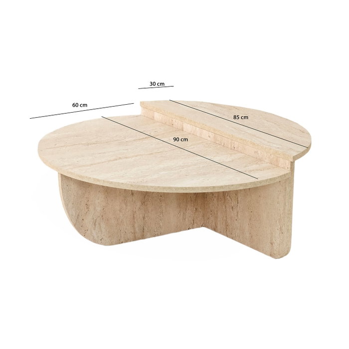 Hanah Home Mesa de café Podium Travertino